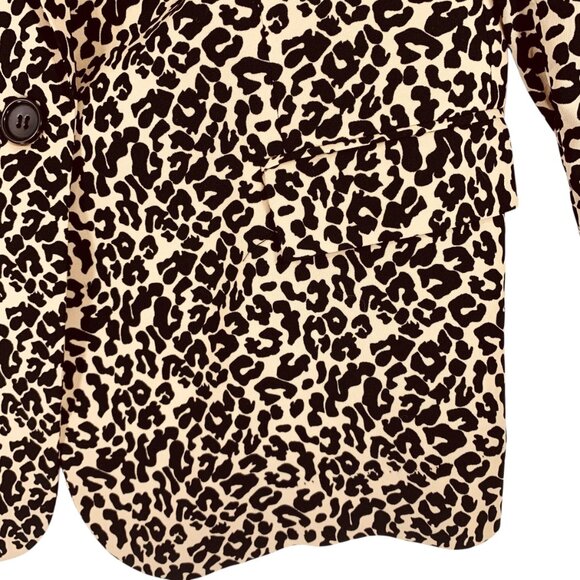 animal print beige and black blazer single breast peak lapel SZ 8 Jessica - Picture 5 of 16